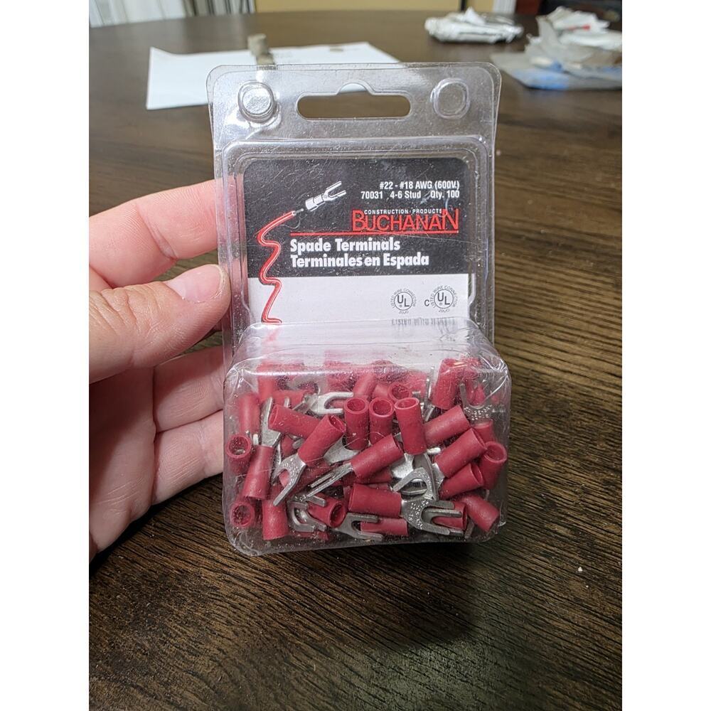 Buchanan AW2120-2 Spade Terminals #22 20 18 stud 22-18 AWG Wire Qnt 103